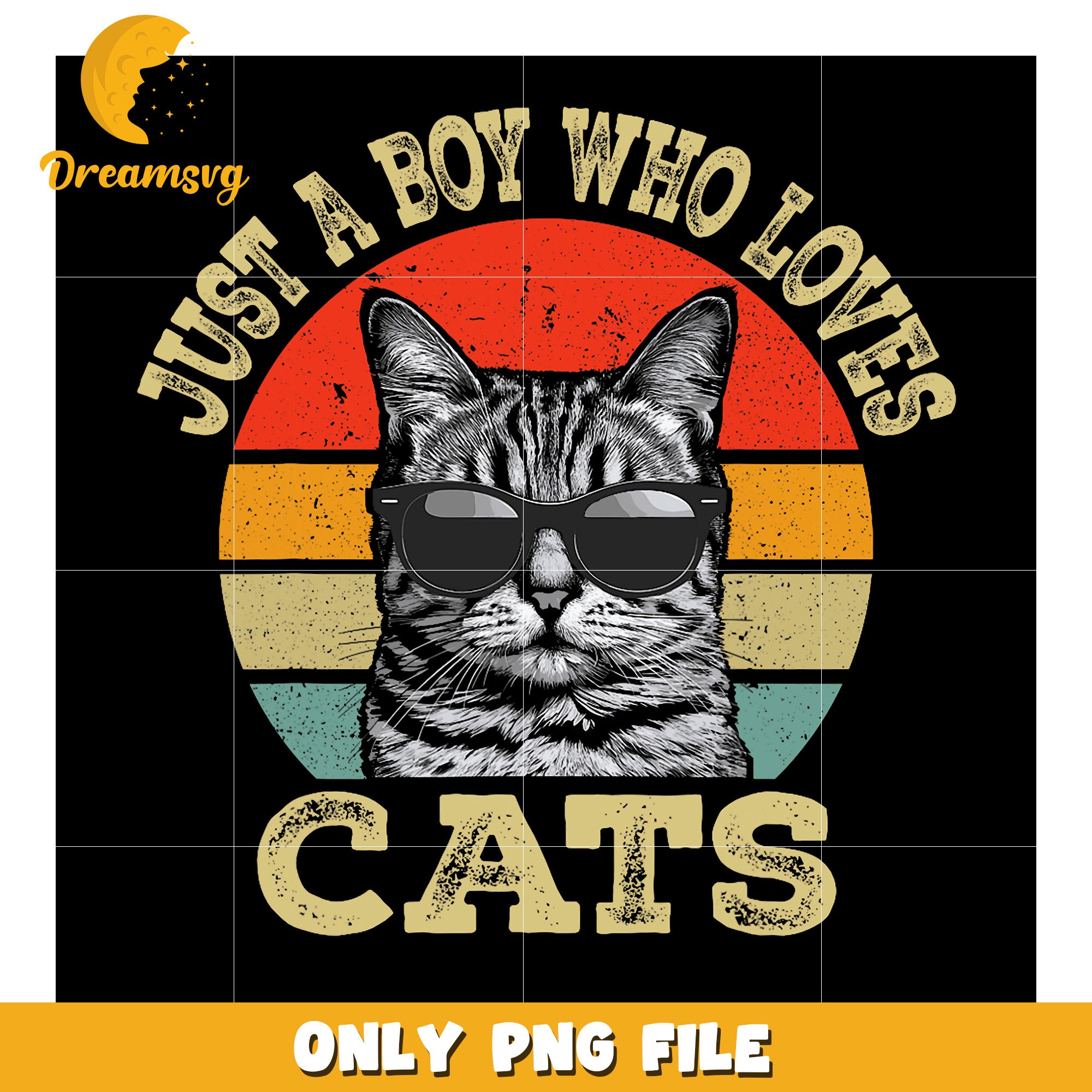 Cool Cat Lover Boy PNG Design