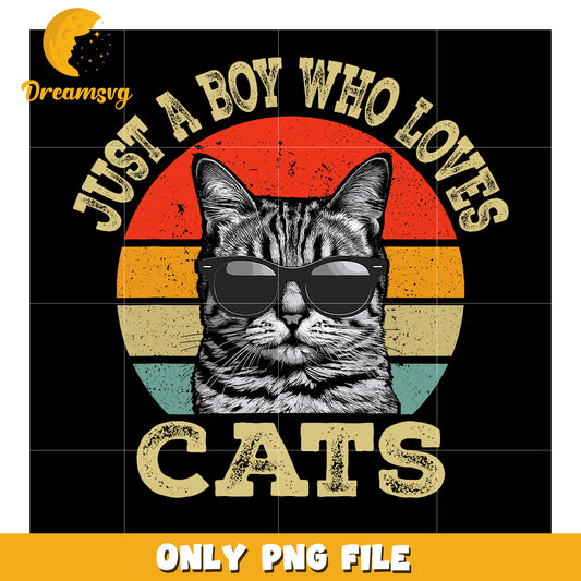Cool Cat Lover Boy PNG Design