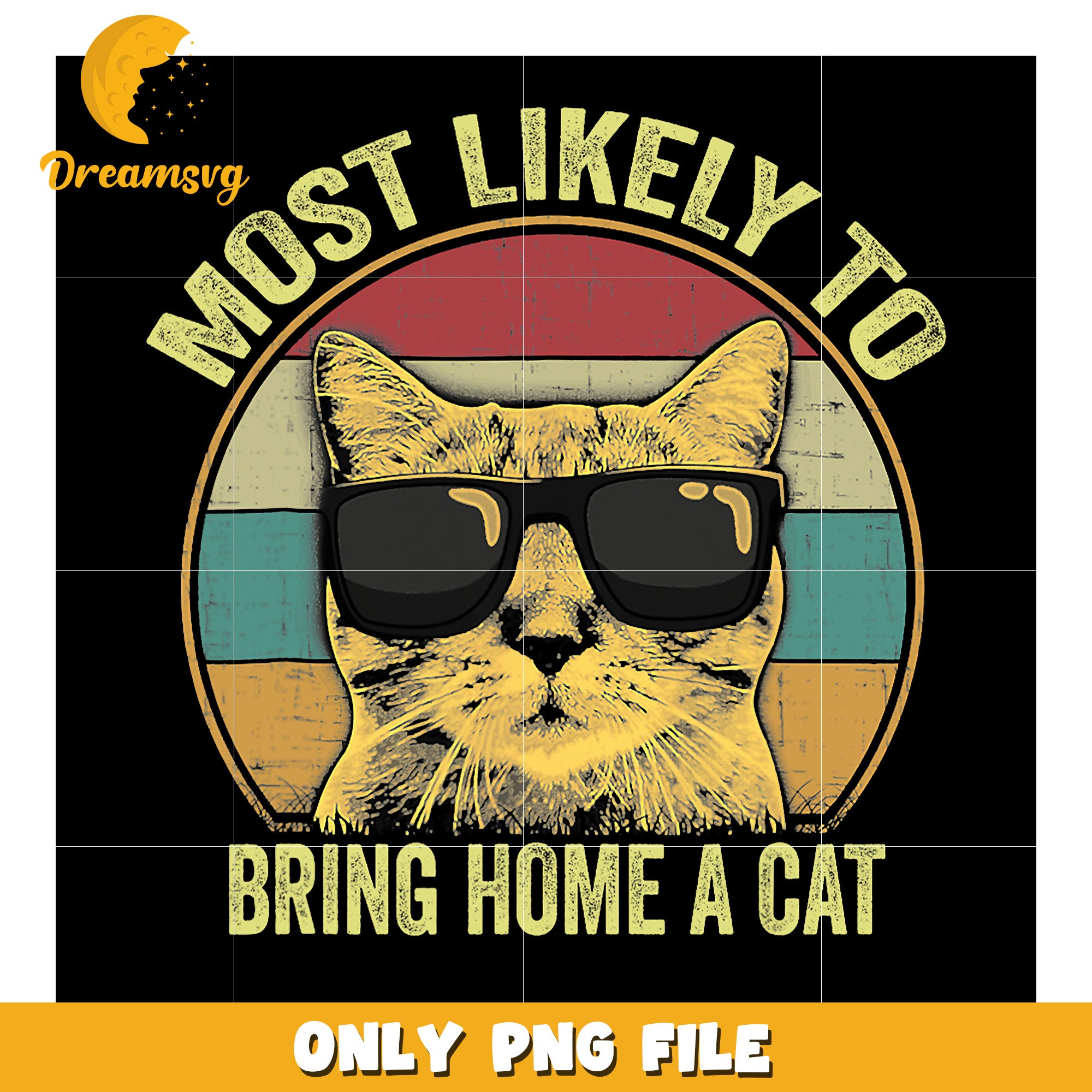 Cool Cat PNG Most Likely to Bring Home a Cat