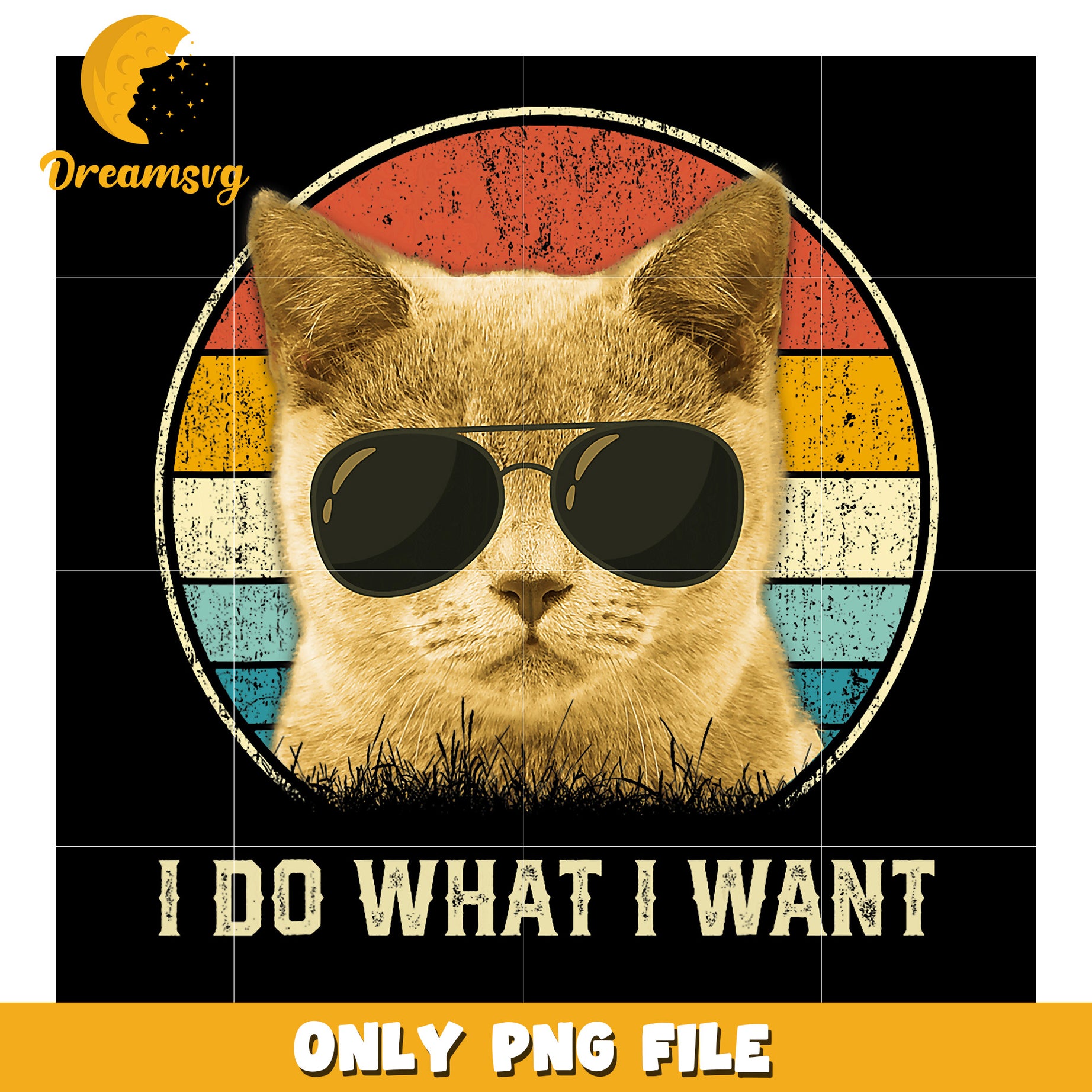 Cool Cat Sunglasses Vintage PNG