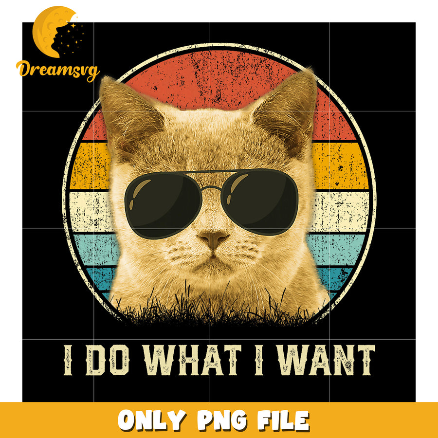 Cool Cat Sunglasses Vintage PNG