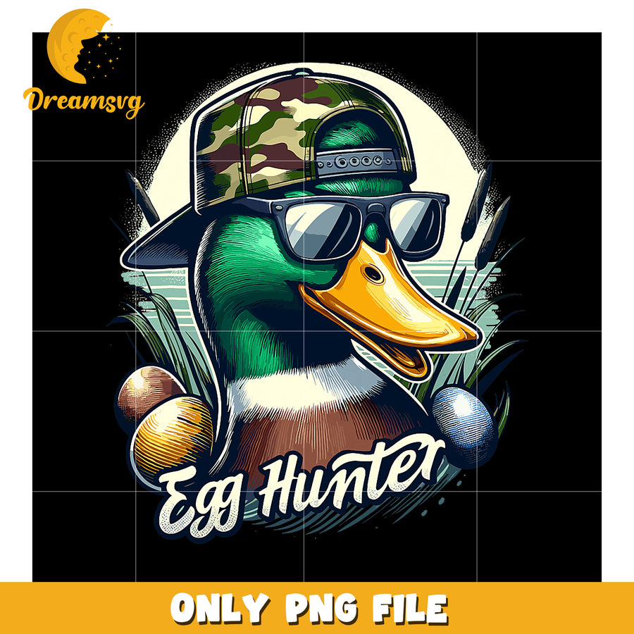 Cool Duck Egg Hunter PNG Design