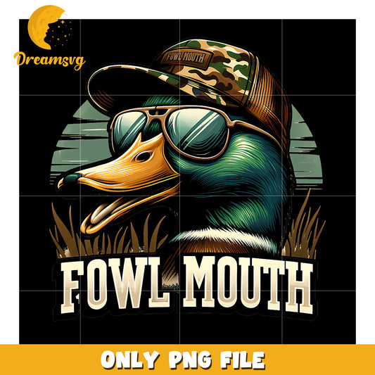 Cool Duck PNG Fowl Mouth Design