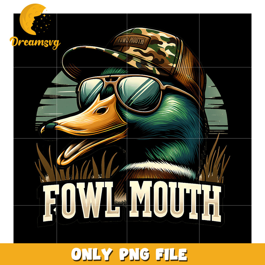 Cool Duck PNG Fowl Mouth Design