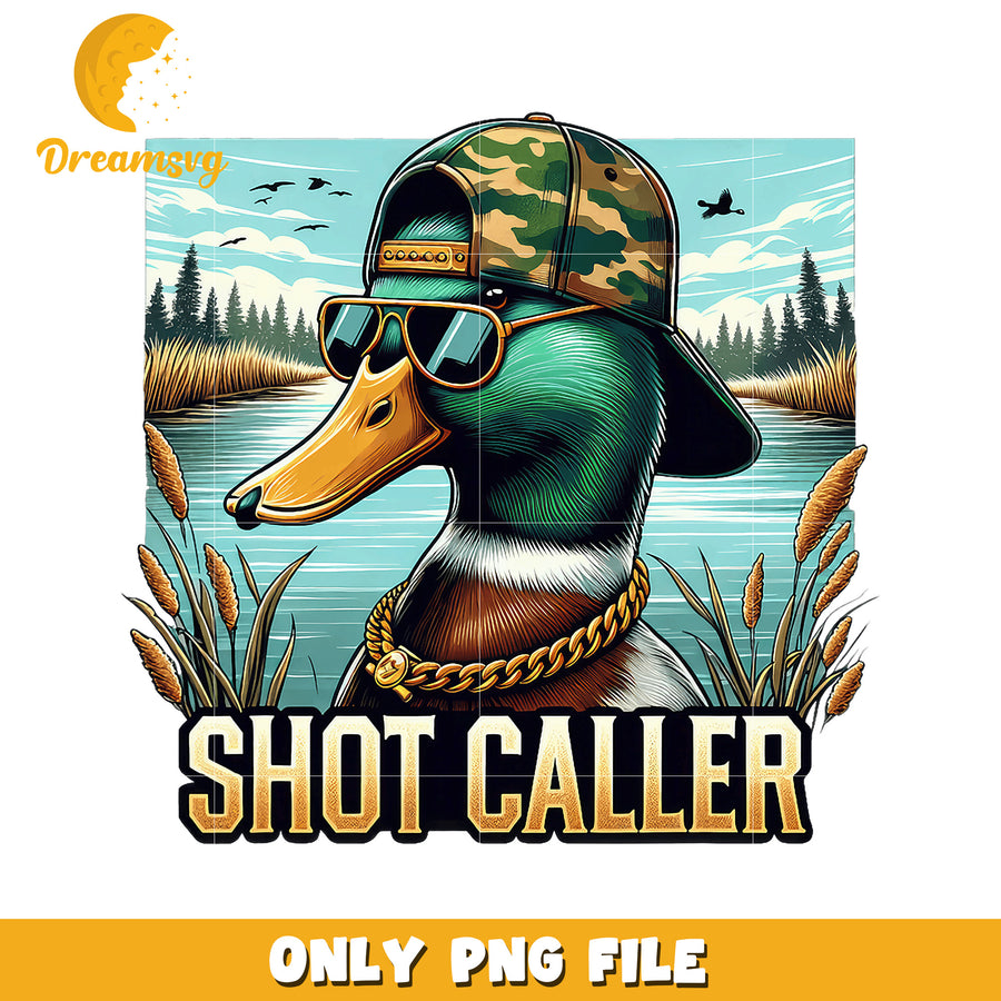 Cool Duck Shot Caller PNG Design