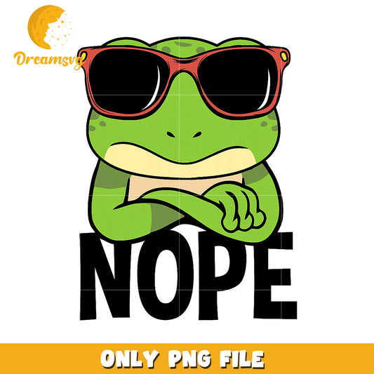 Cool Frog Sunglasses PNG Nope Design