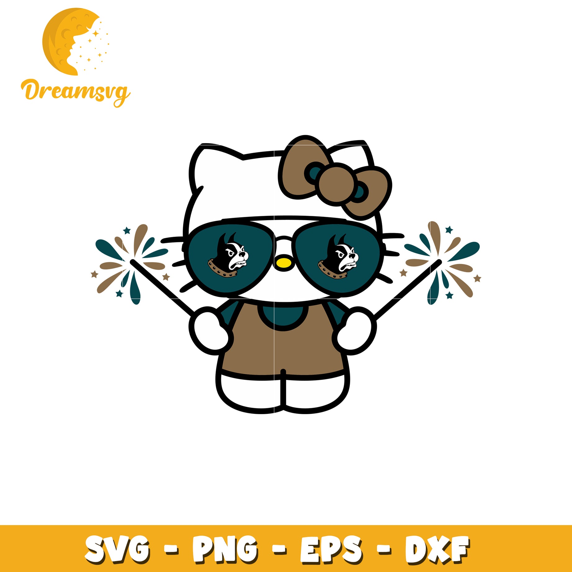 Cool Hello Kitty SVG Design with Sunglasses Fun