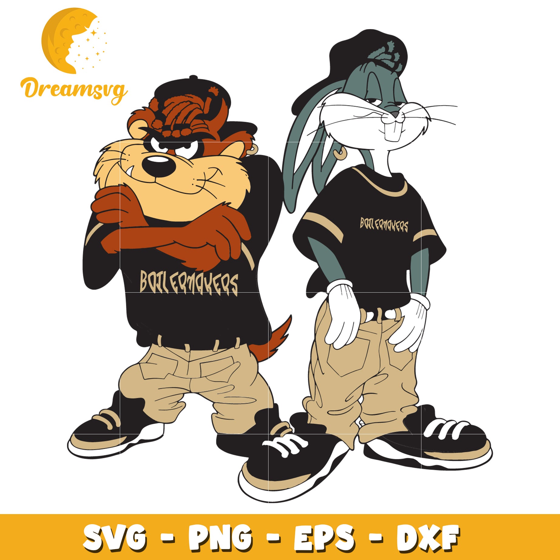 Cool Looney Tunes SVG Featuring Taz and Bugs Bunny Design