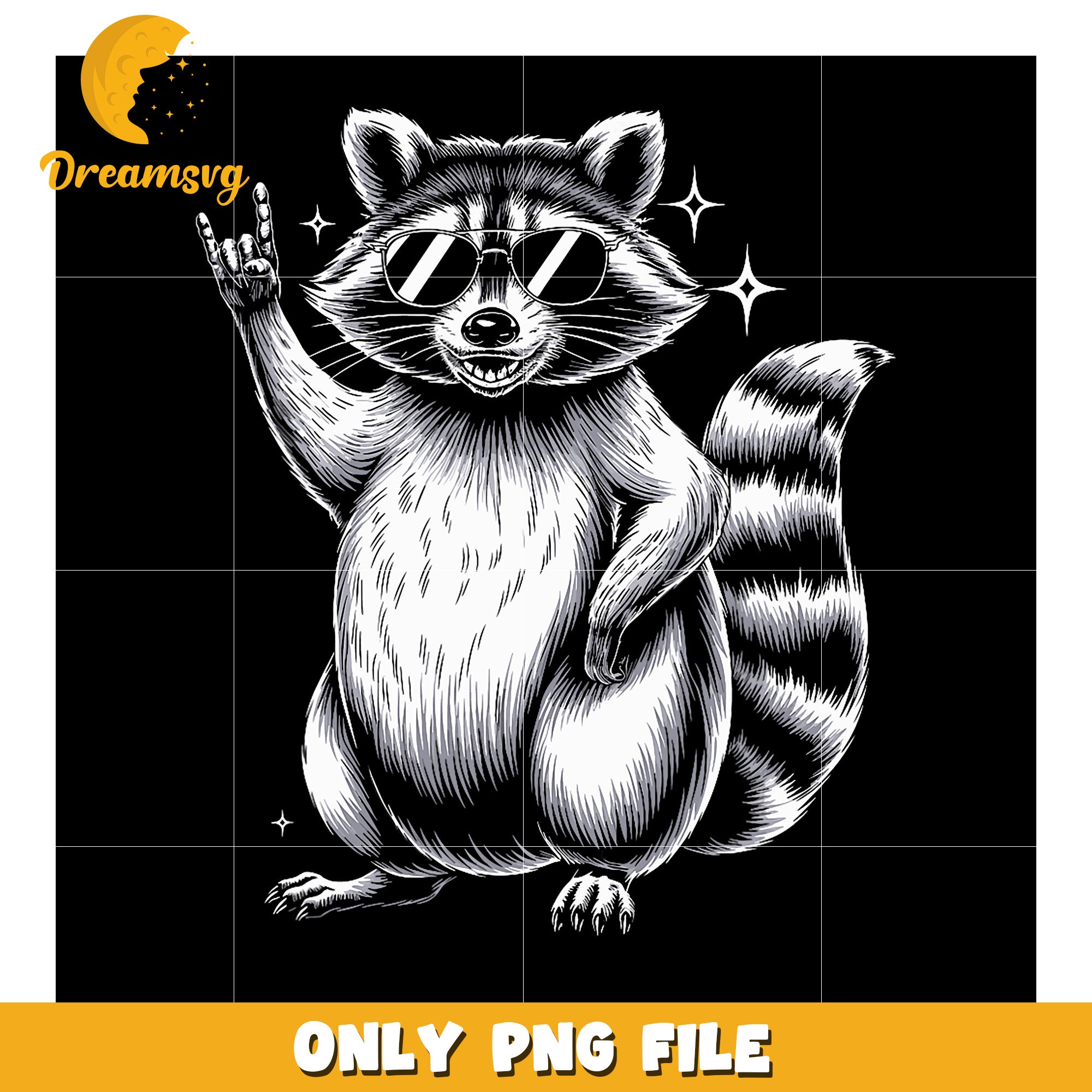 Cool Raccoon PNG Sunglasses, Rock On