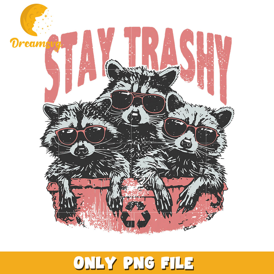 Cool Raccoon Trash PNG Sublimation