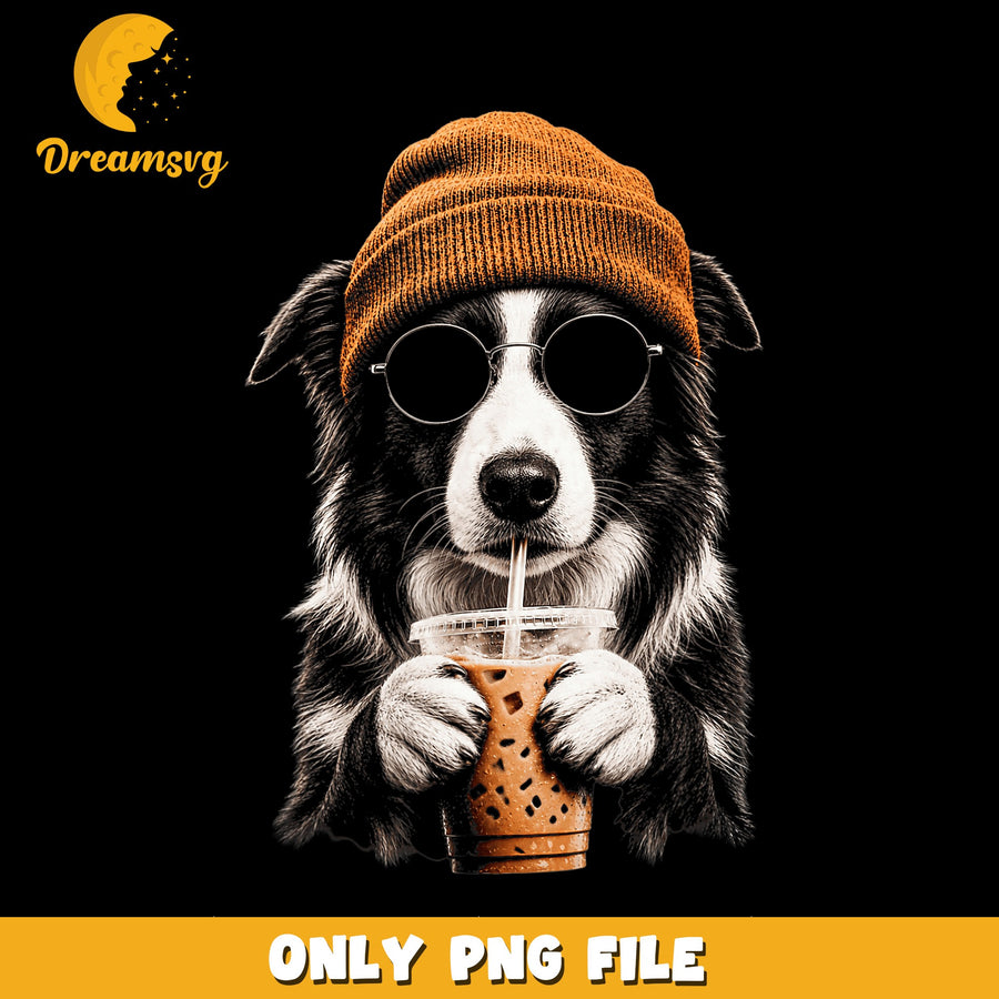 Cool Dog PNG, Coffee Vibes, Pet Lover Design PNG