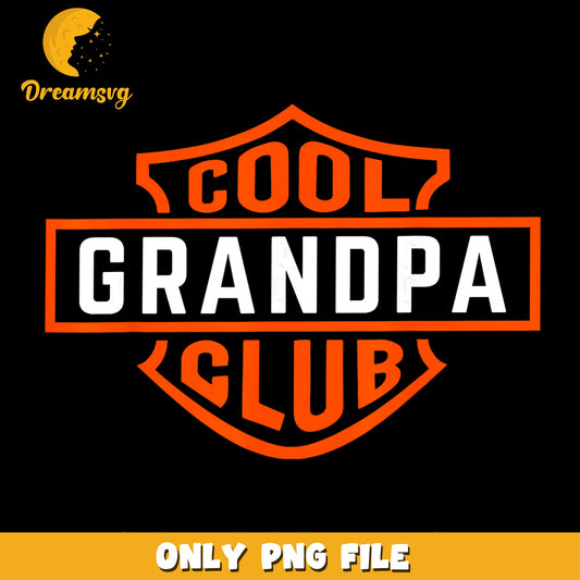 Cool Grandpa Club Harley Badge PNG, Motorcycle Logo, Father PNG