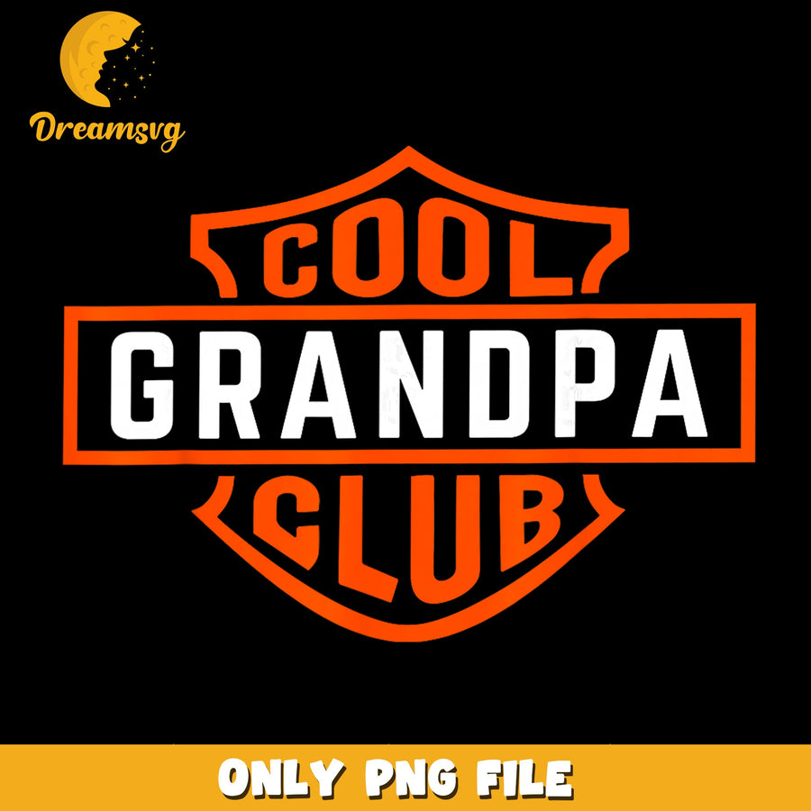 Cool Grandpa Club Harley Badge PNG, Motorcycle Logo, Father PNG