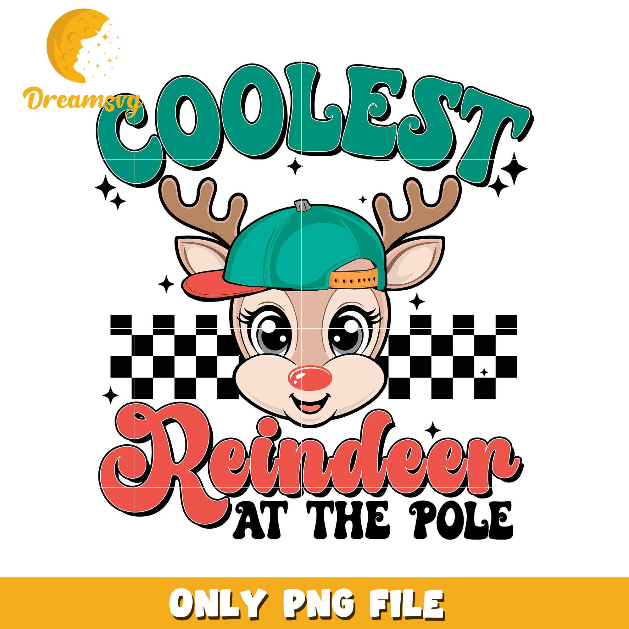 Coolest reindeer png, christmas pajamas​ png, winter png