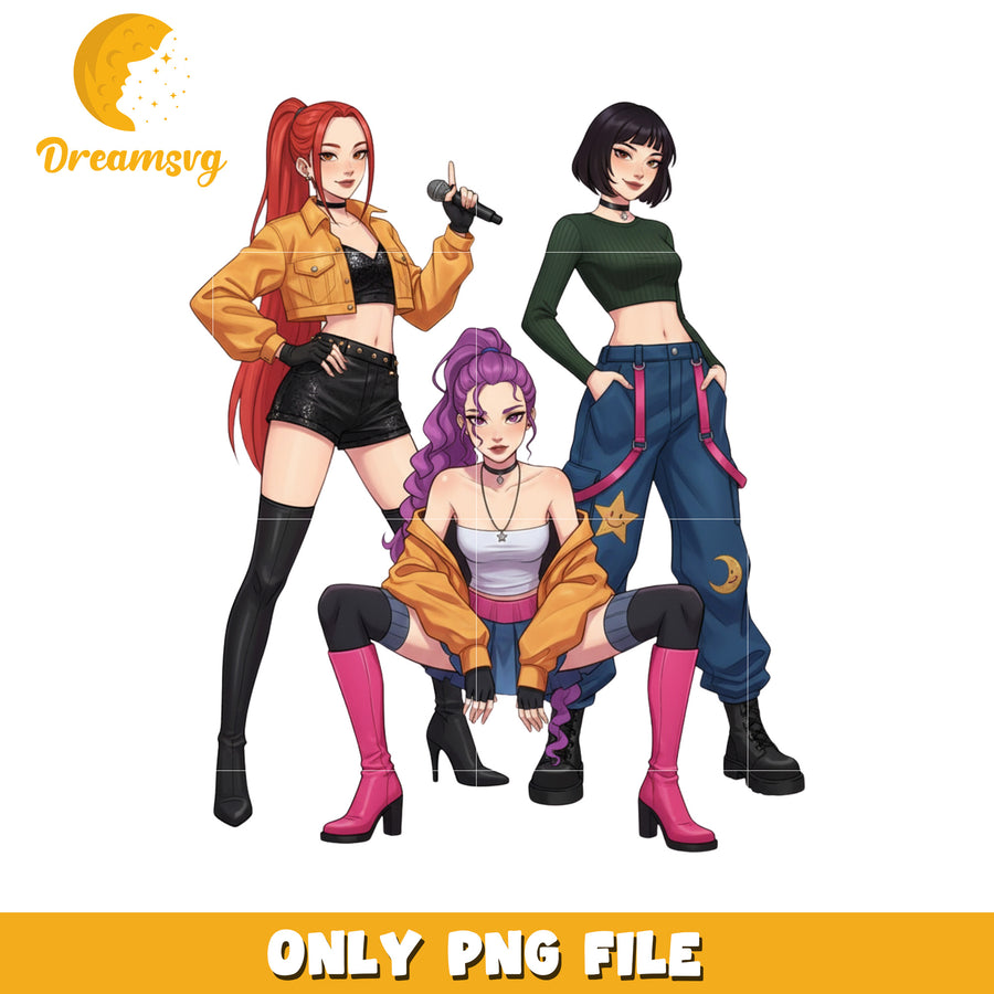 Cool style huntrix png, huntrix girls​ png, netflix cartoon png
