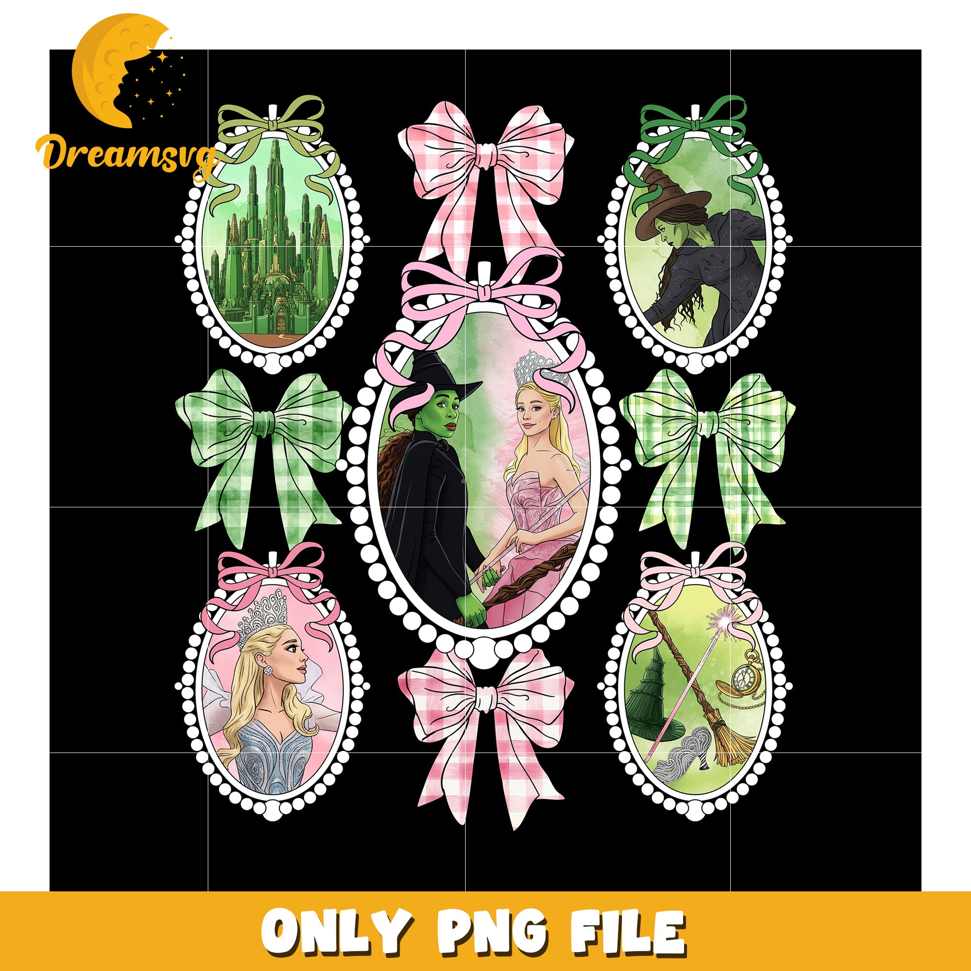 Coquette Bow Mirror png, witchcore png, wicked vibes png