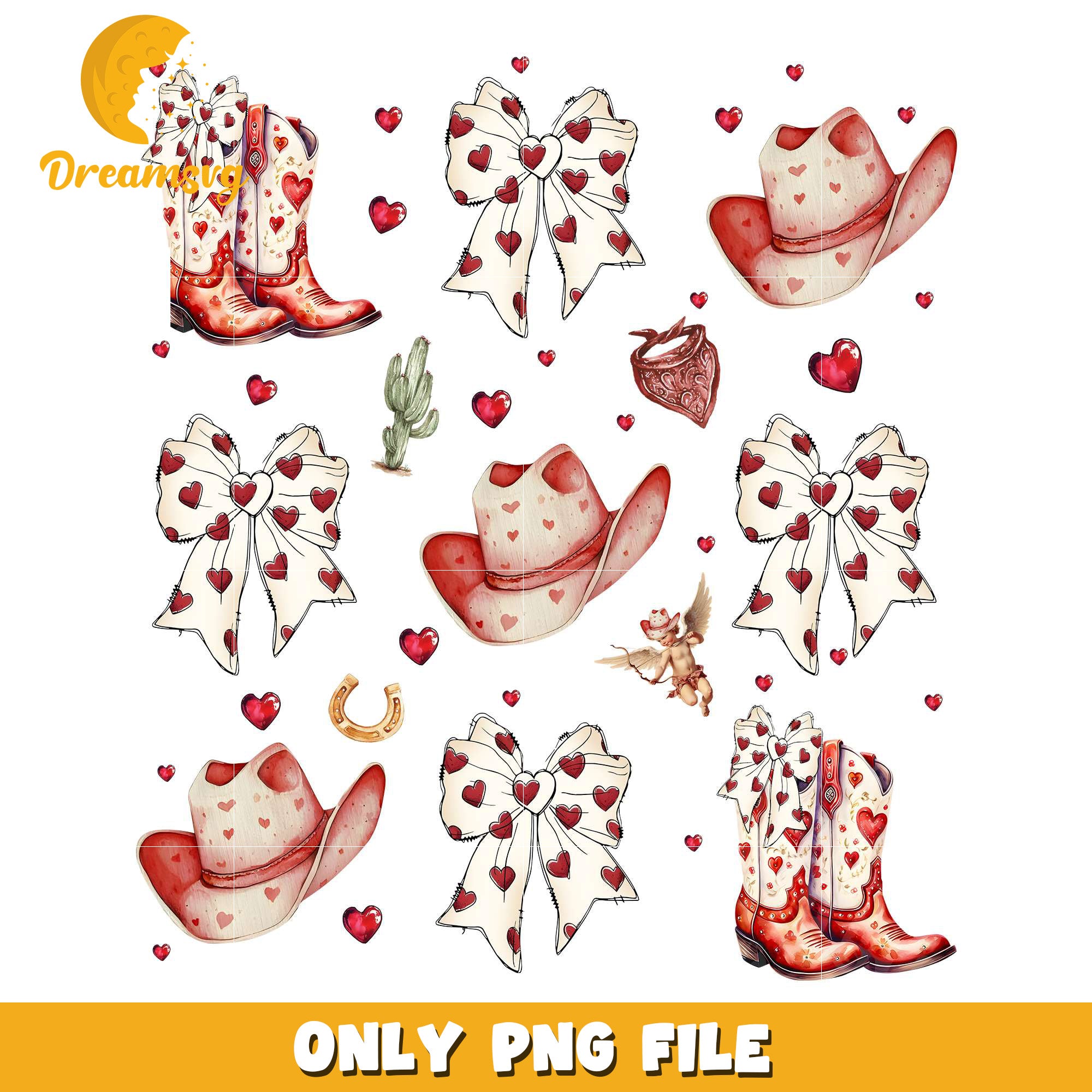 Coquette valetine cowboy png, howdy valentine png, cowboy png