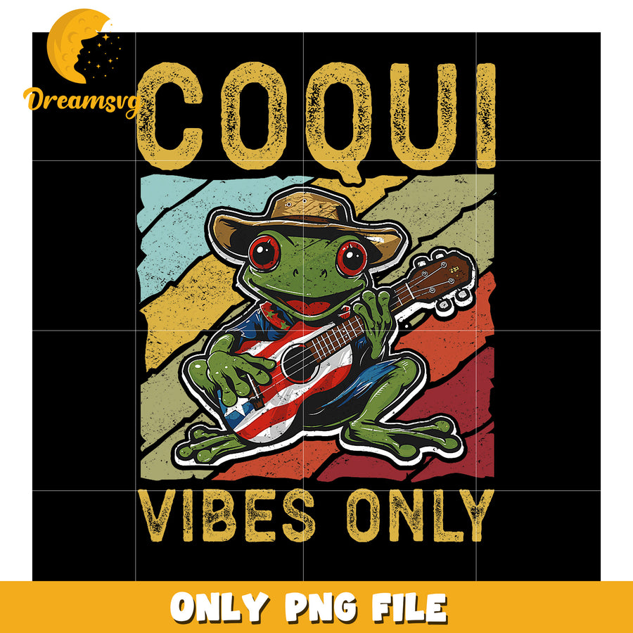 Coqui Frog Ukulele Vibes PNG Design