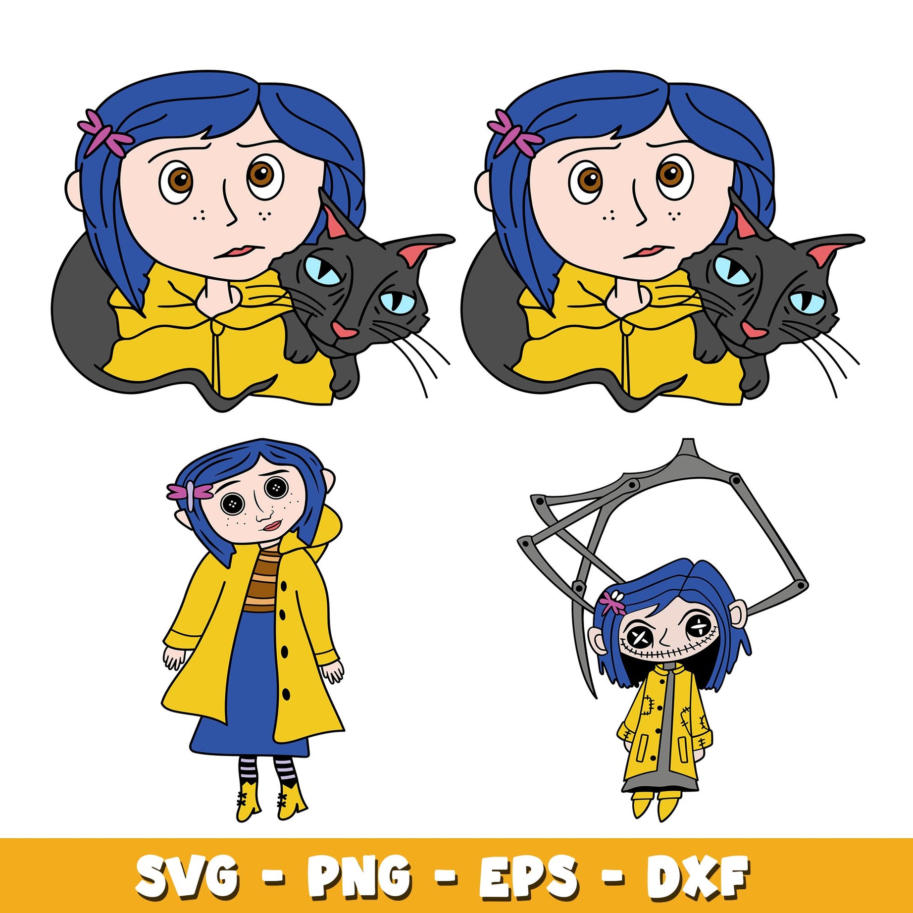Coraline special halloween cartoon svg, Neil gaiman Coraline bundle sv ...
