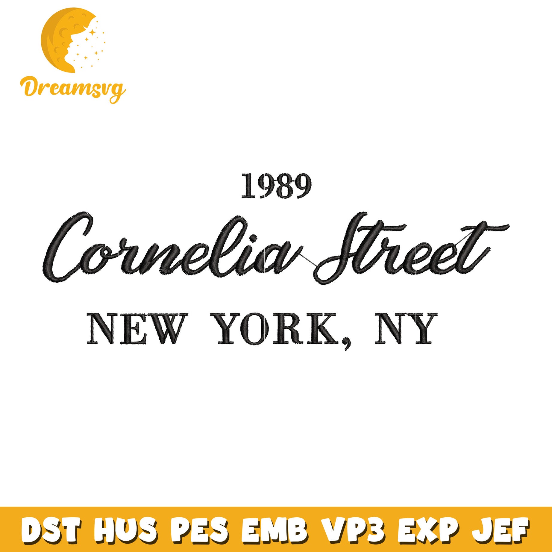 Cornelia street embroidery design
