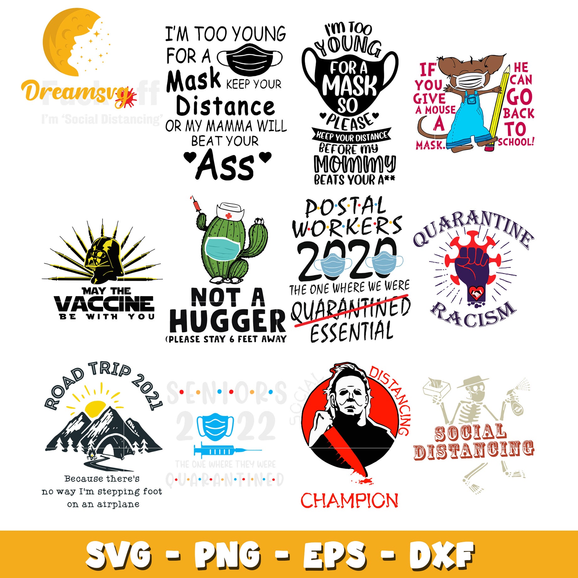 May the vaccine be with you bundle svg, quarantine racism svg