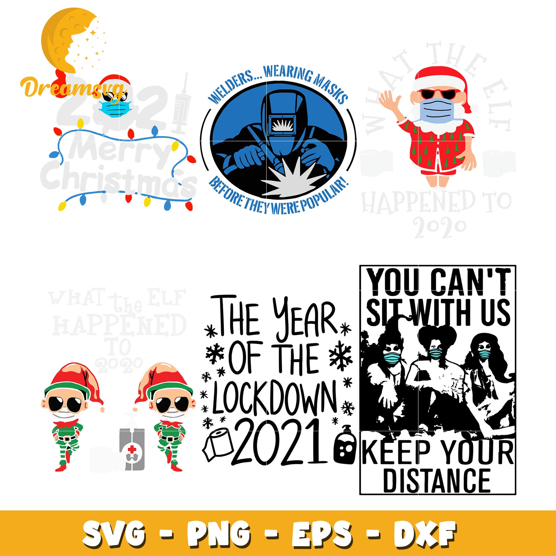 The year of the lock down 2021 bundle svg, merry chritsmas svg