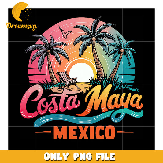 Costa Maya Mexico PNG Beach Sunset Design