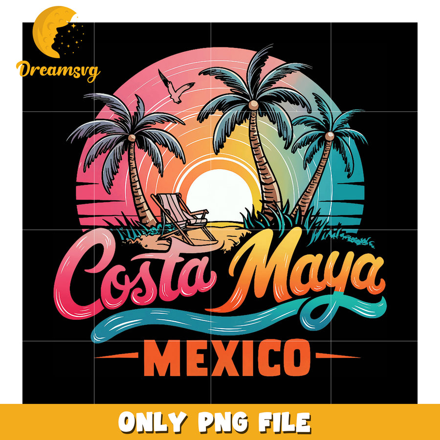 Costa Maya Mexico PNG Beach Sunset Design