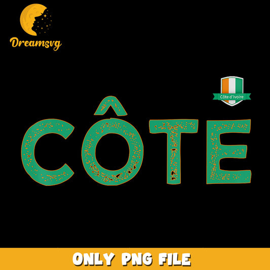 Cote D'Ivoire Flag Text Design PNG, Ivory Coast Pride, Africa PNG