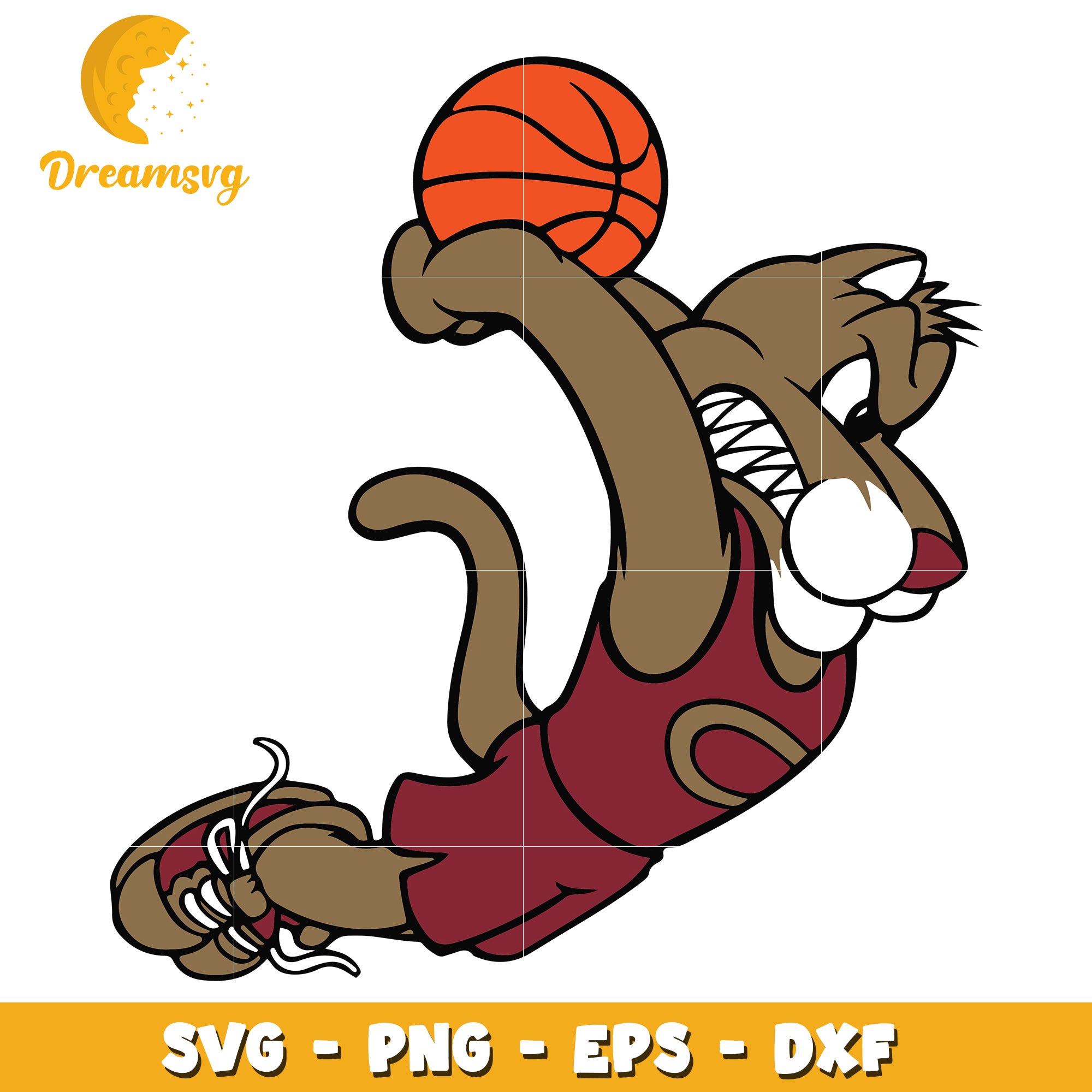 Cougar Basketball SVG PNG EPS DXF