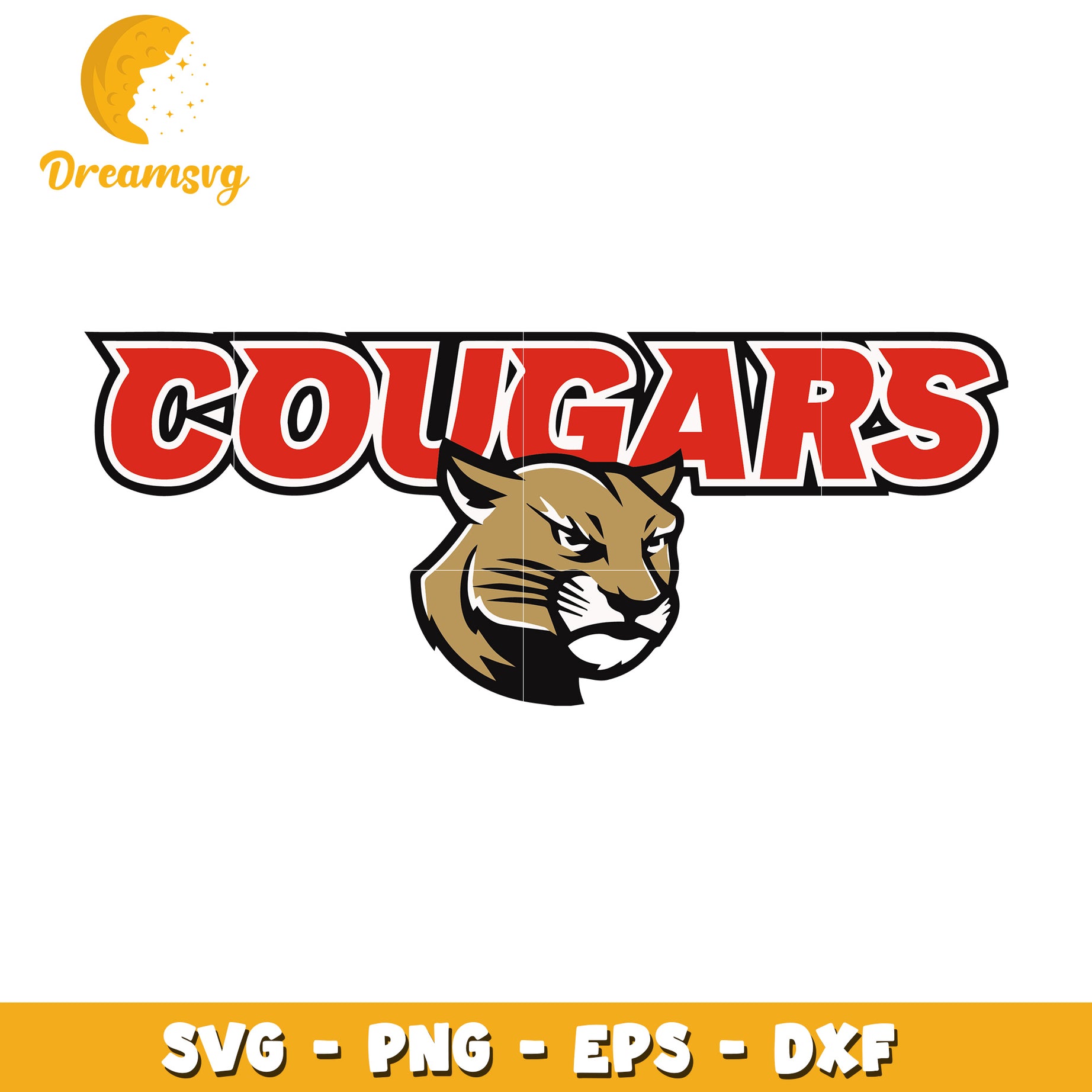 Cougar Mascot SVG PNG EPS DXF