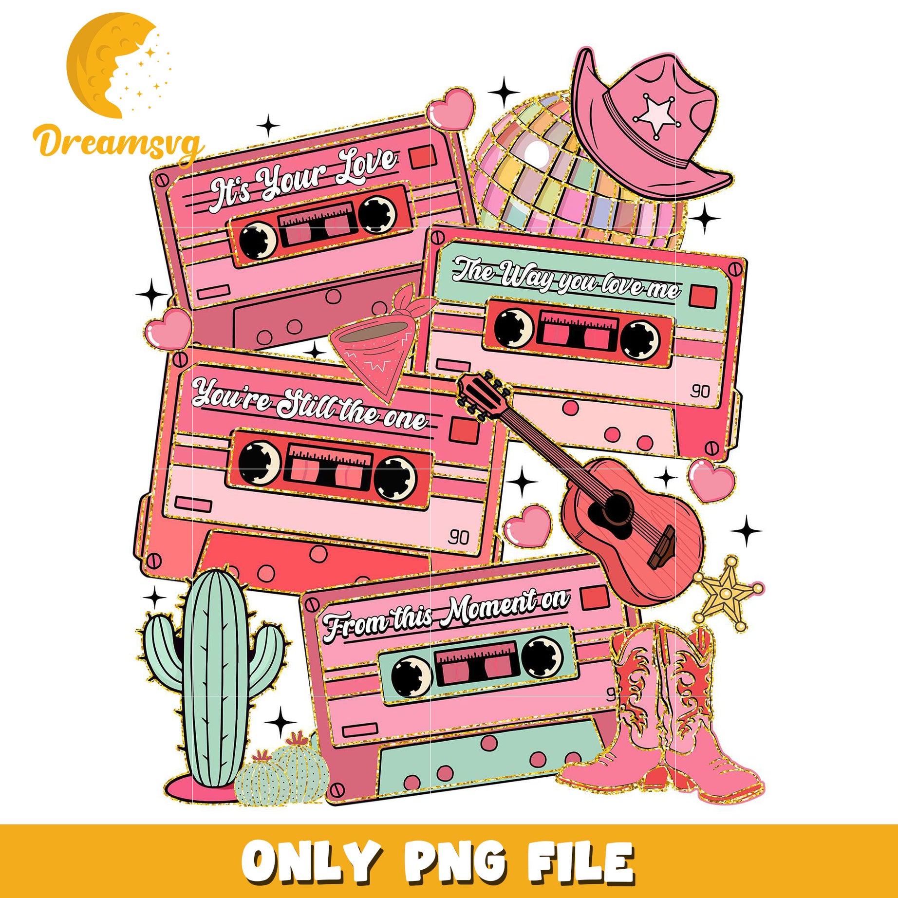Country valentine cassette png, love songs png, valentine png