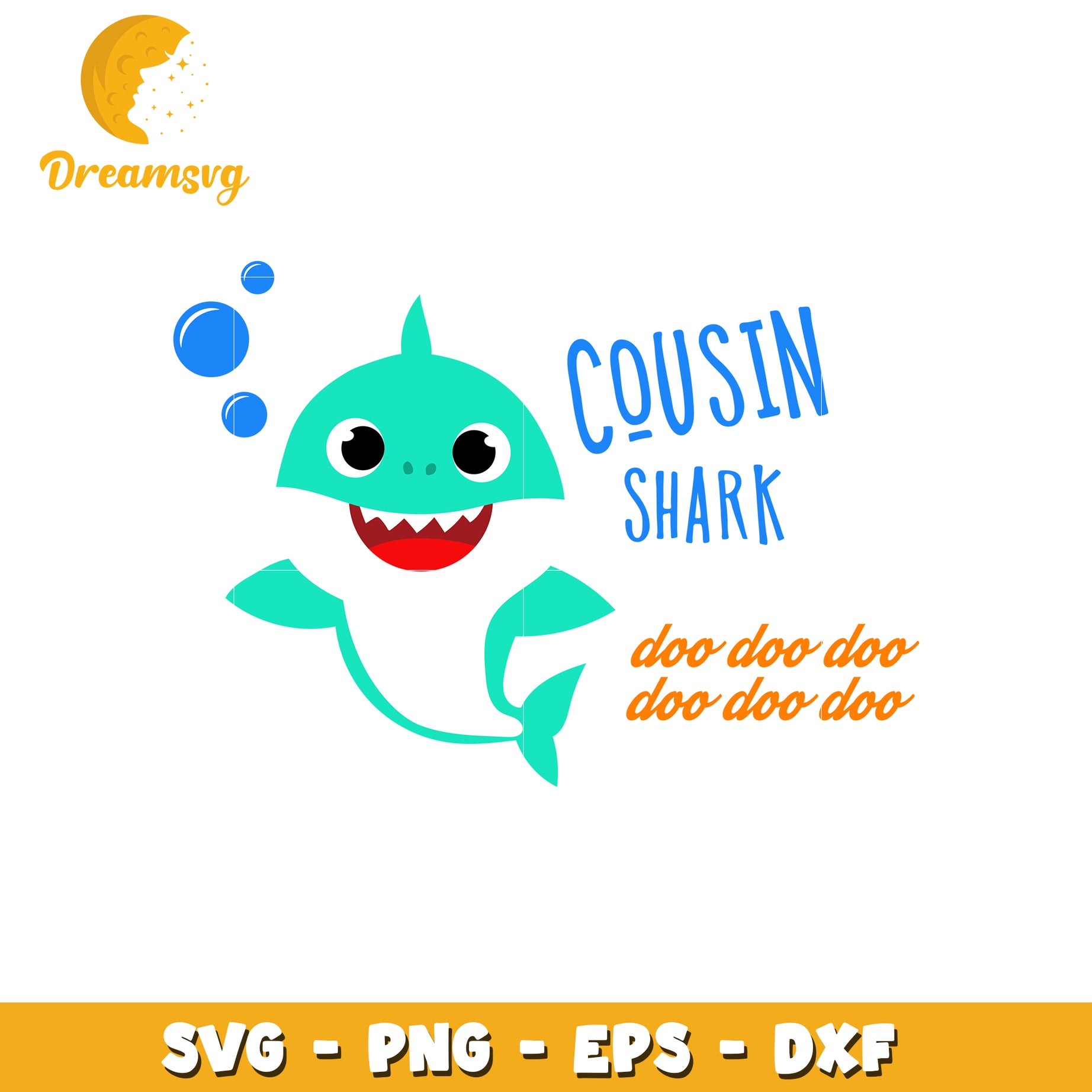 Cousin Shark SVG Cut File