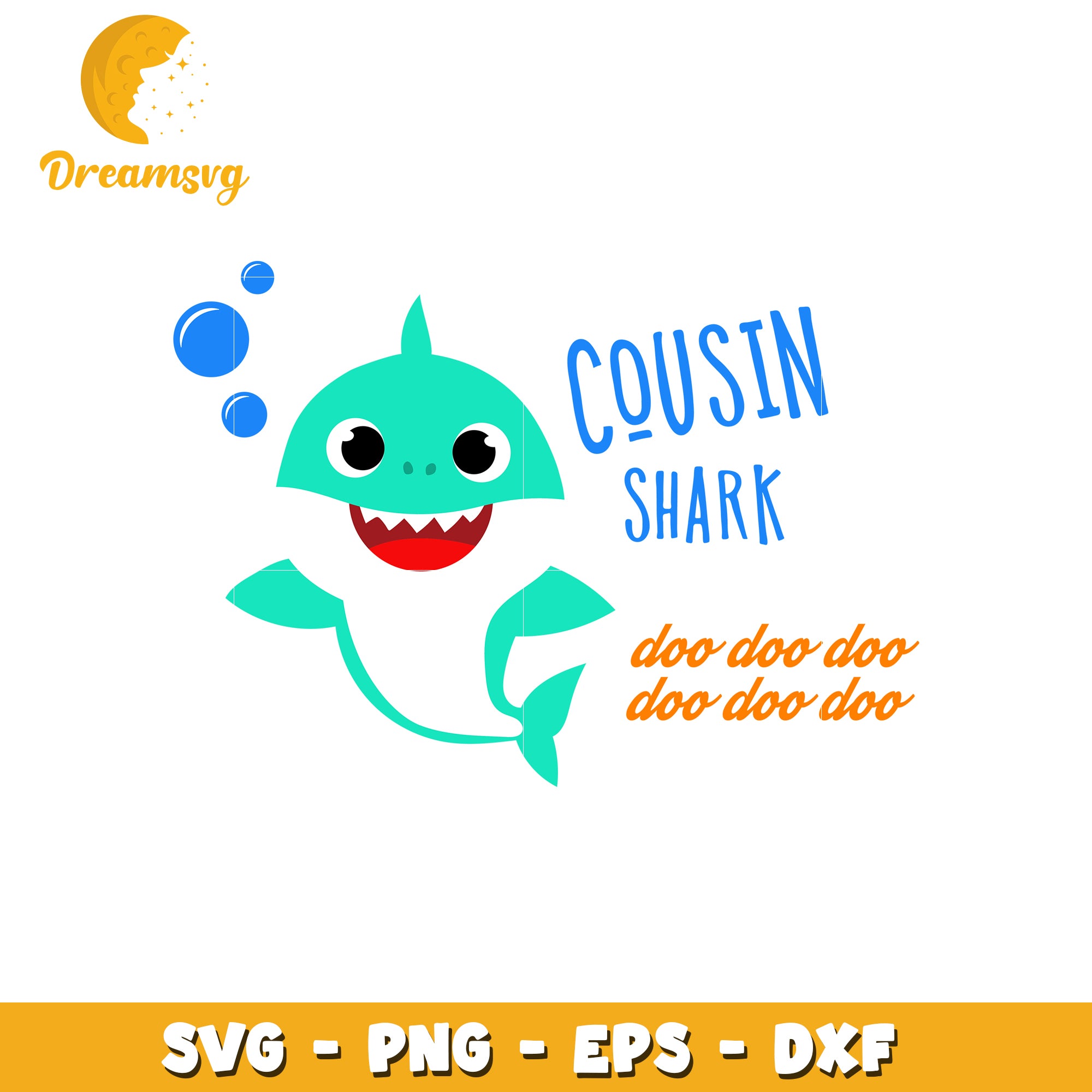 Cousin Shark SVG Cut File