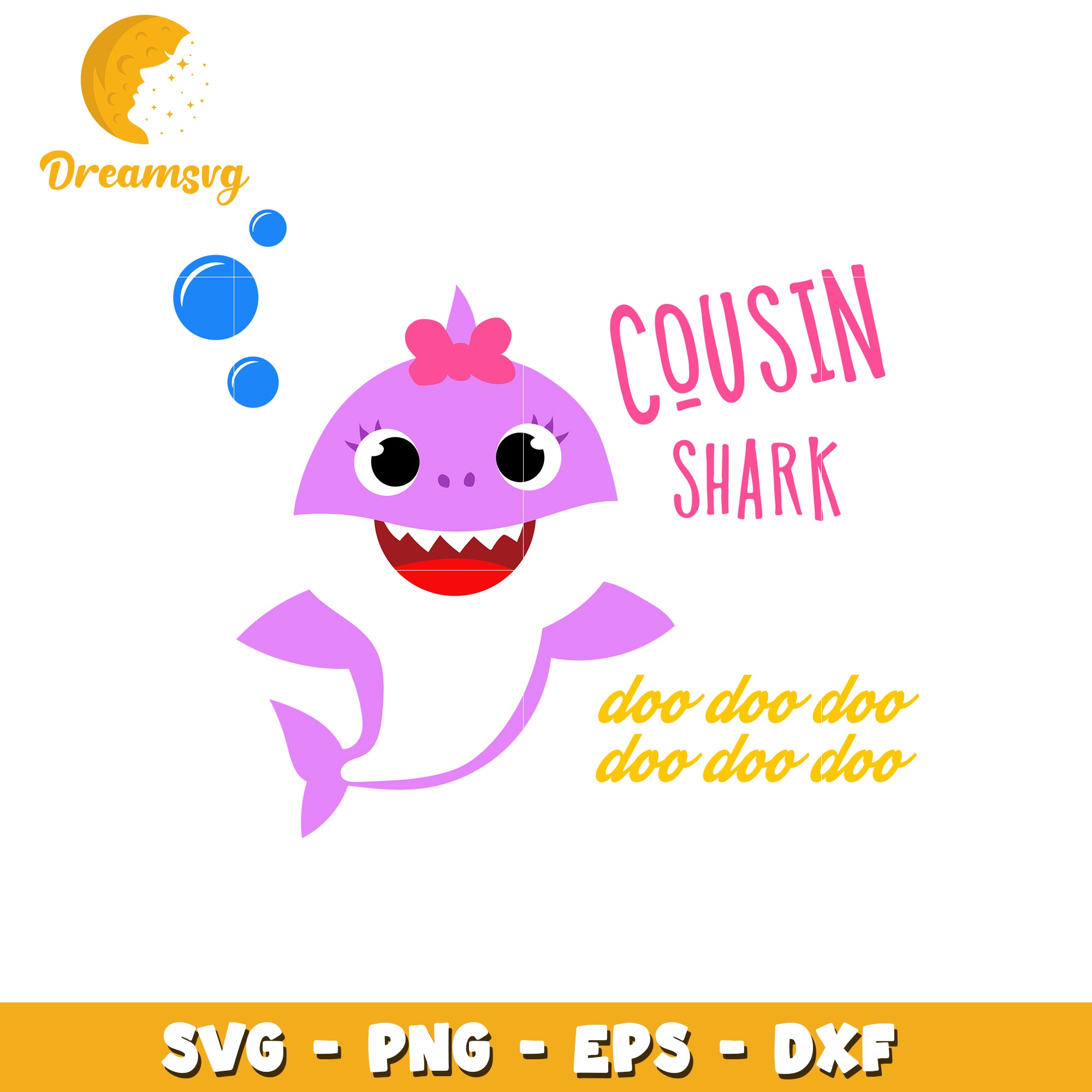 Cousin Shark SVG PNG EPS DXF Cut File
