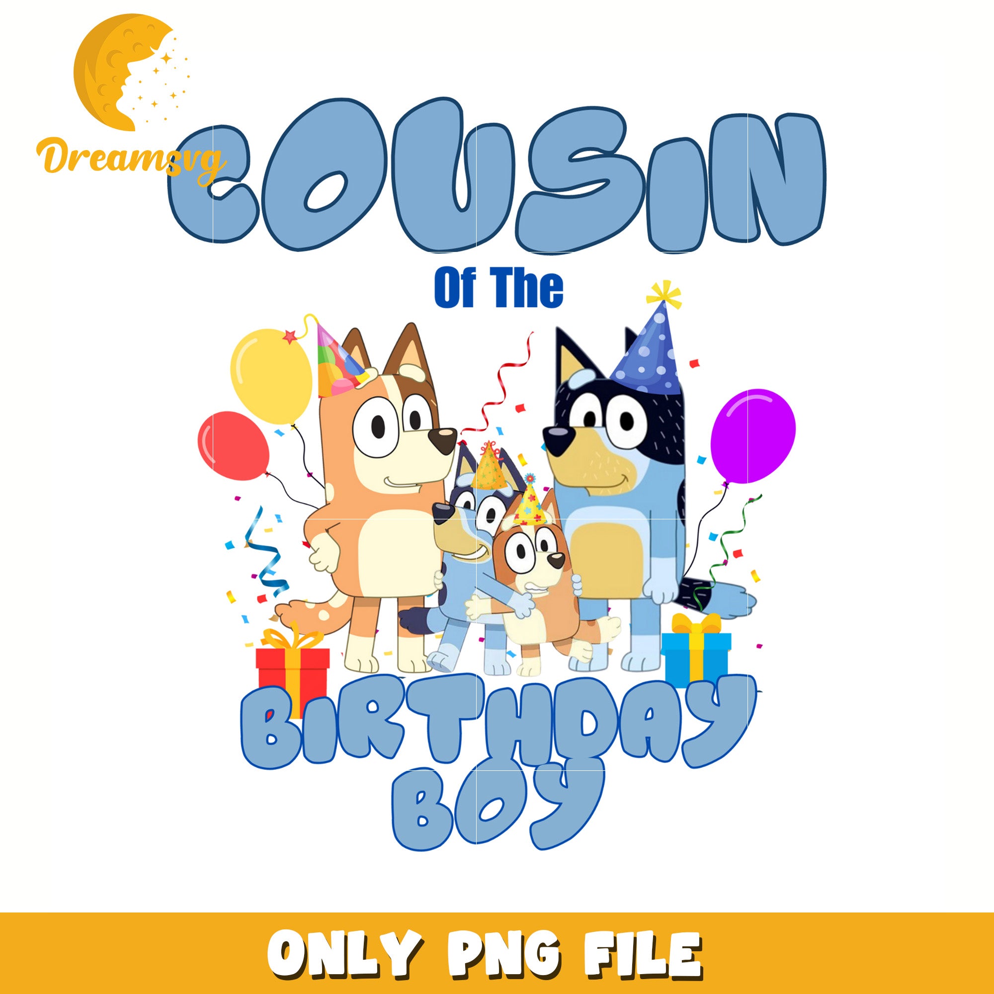 Cousin of the birthday boy png, bluey png, bluey toys png
