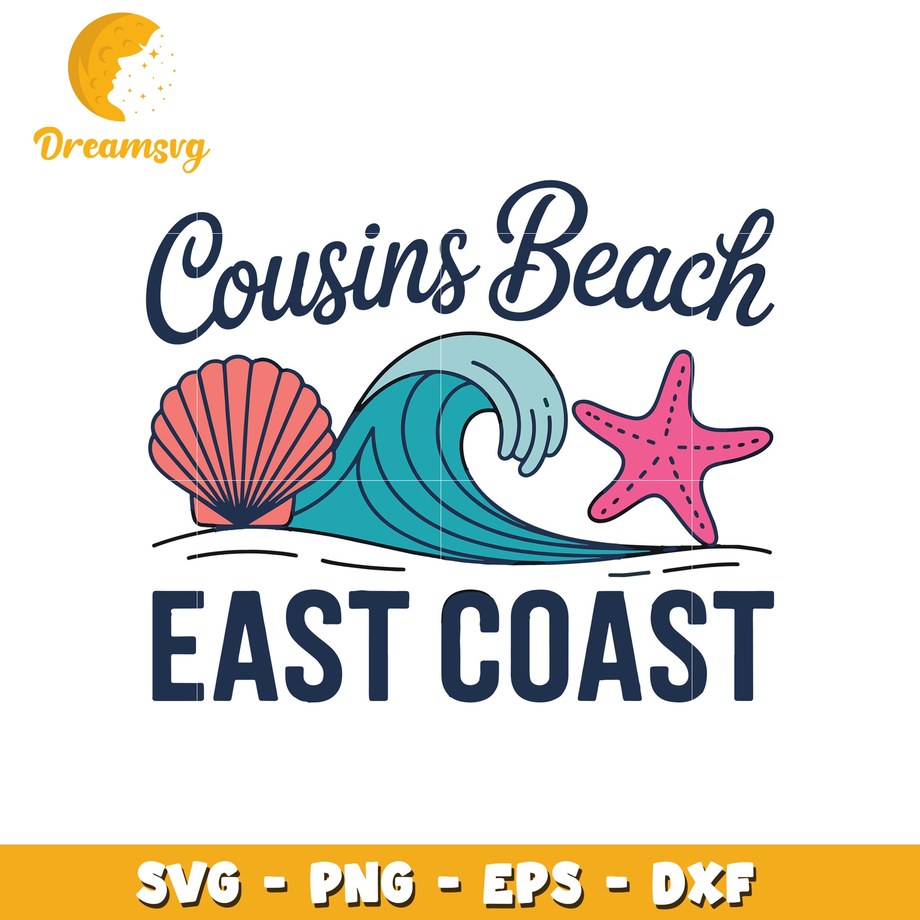 Cousins beach east coast seashell svg, funny quotes svg, cartoon characters svg