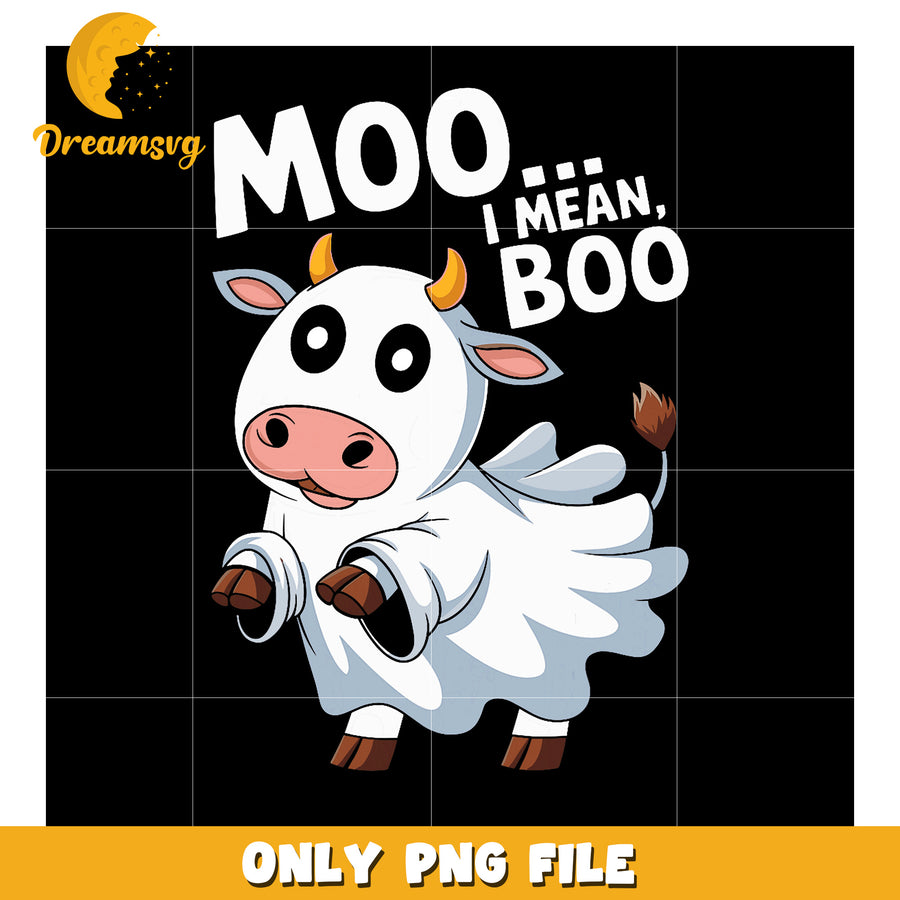 Cow Ghost Halloween PNG Design