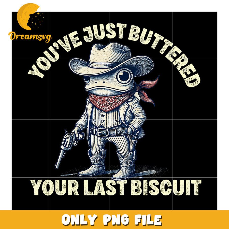 Cowboy Frog Biscuit PNG Sublimation Design