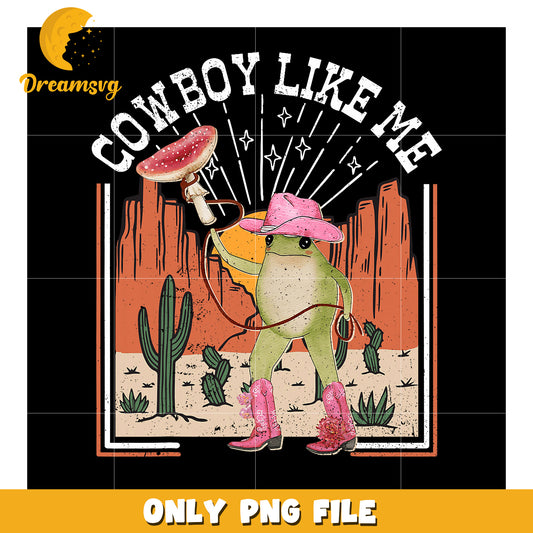 Cowboy Frog PNG Cute Western Design
