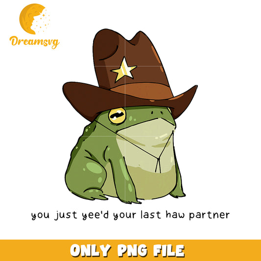 Cowboy Frog PNG Funny Western Clipart