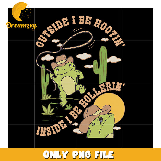 Cowboy Frog PNG Hootin & Hollerin Design
