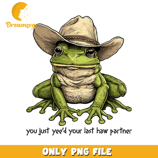 Cowboy Frog PNG Yeehaw Partner Design