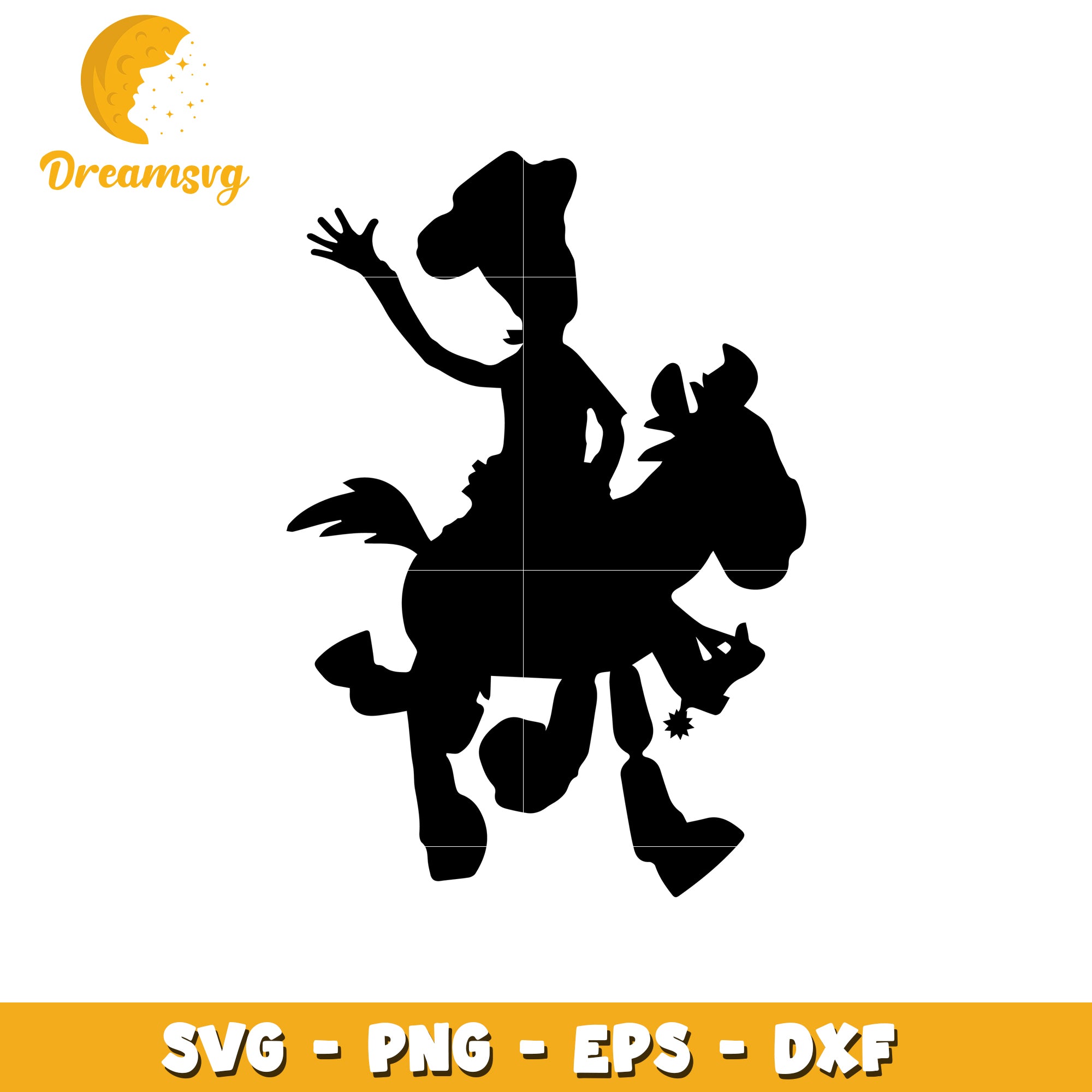 Cowboy Horse Silhouette SVG Cut File