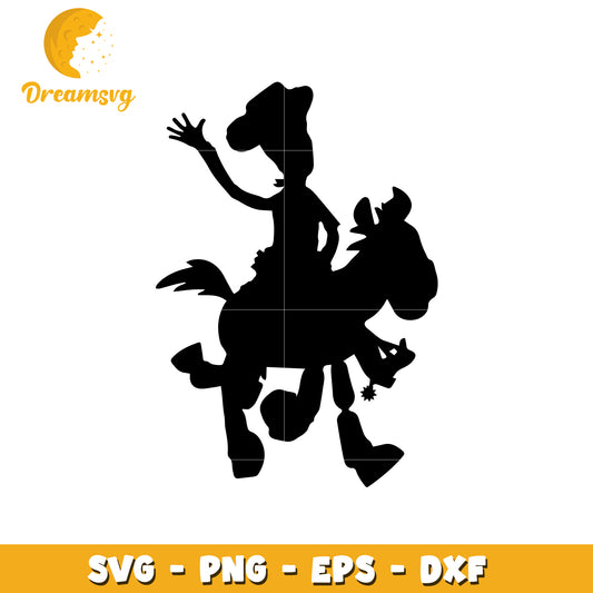 Cowboy Horse Silhouette SVG Cut File