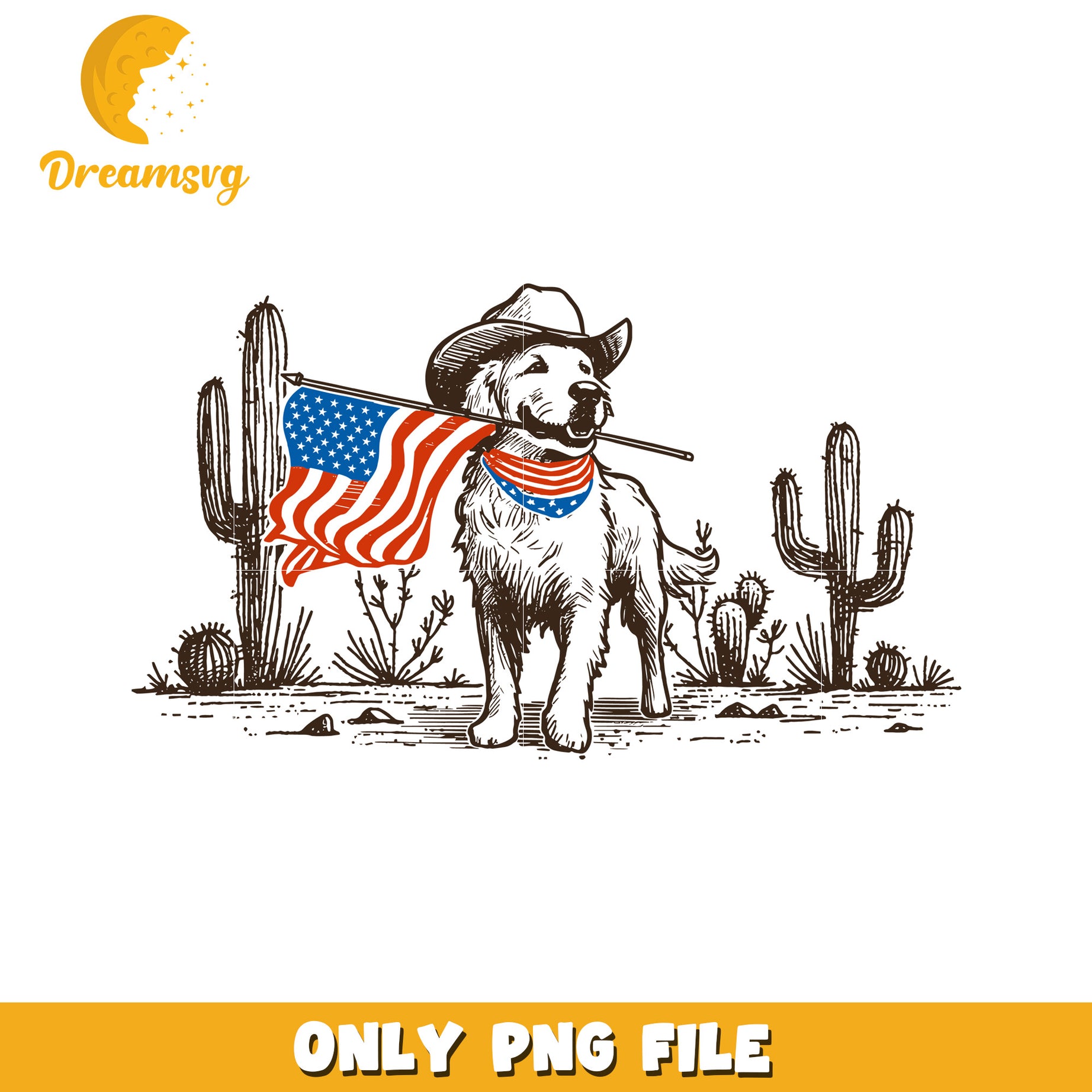 Cowboy dog usa flag png, dog with cowboy hat png, western dog png