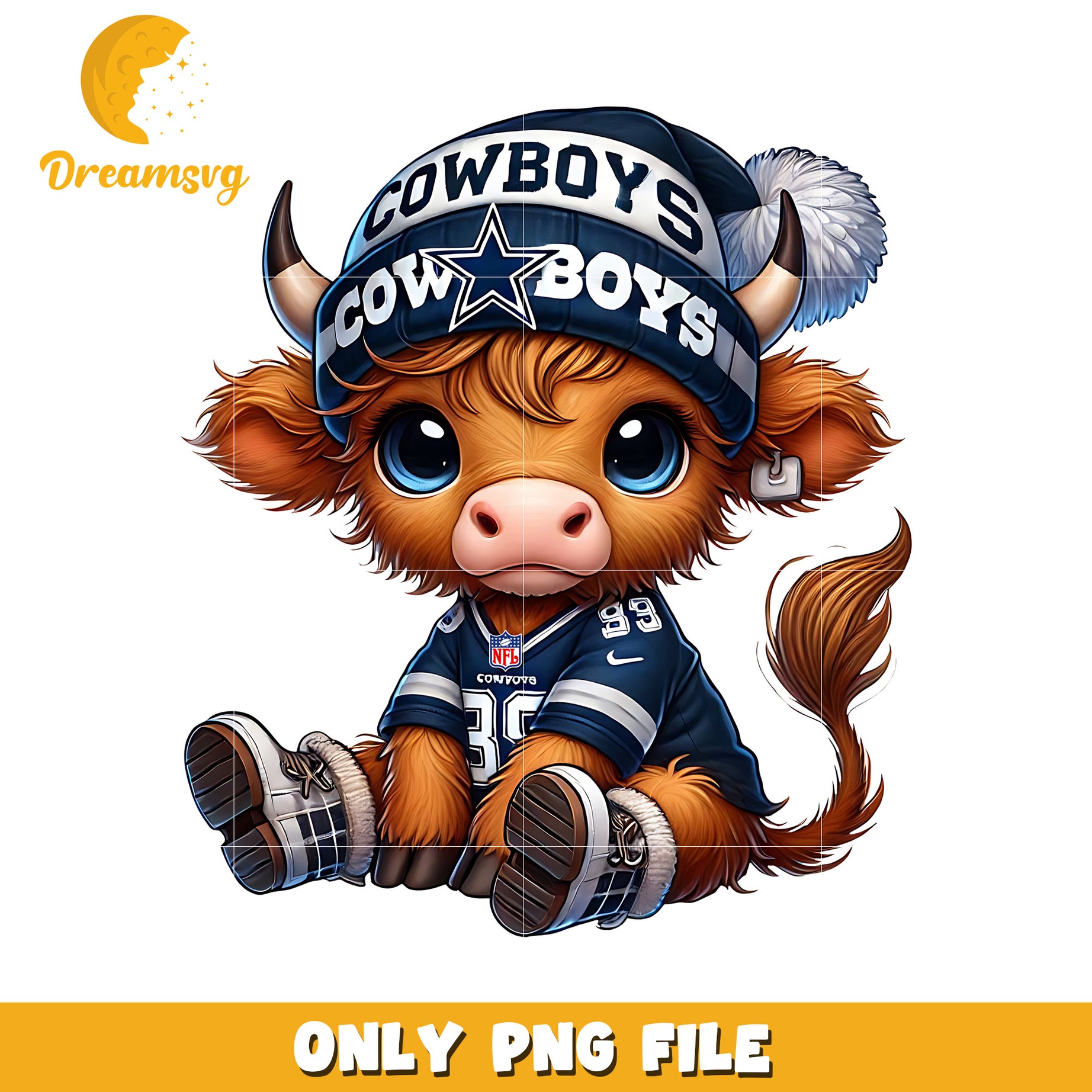 Cowboys cute bull png, american football png, super bowl png