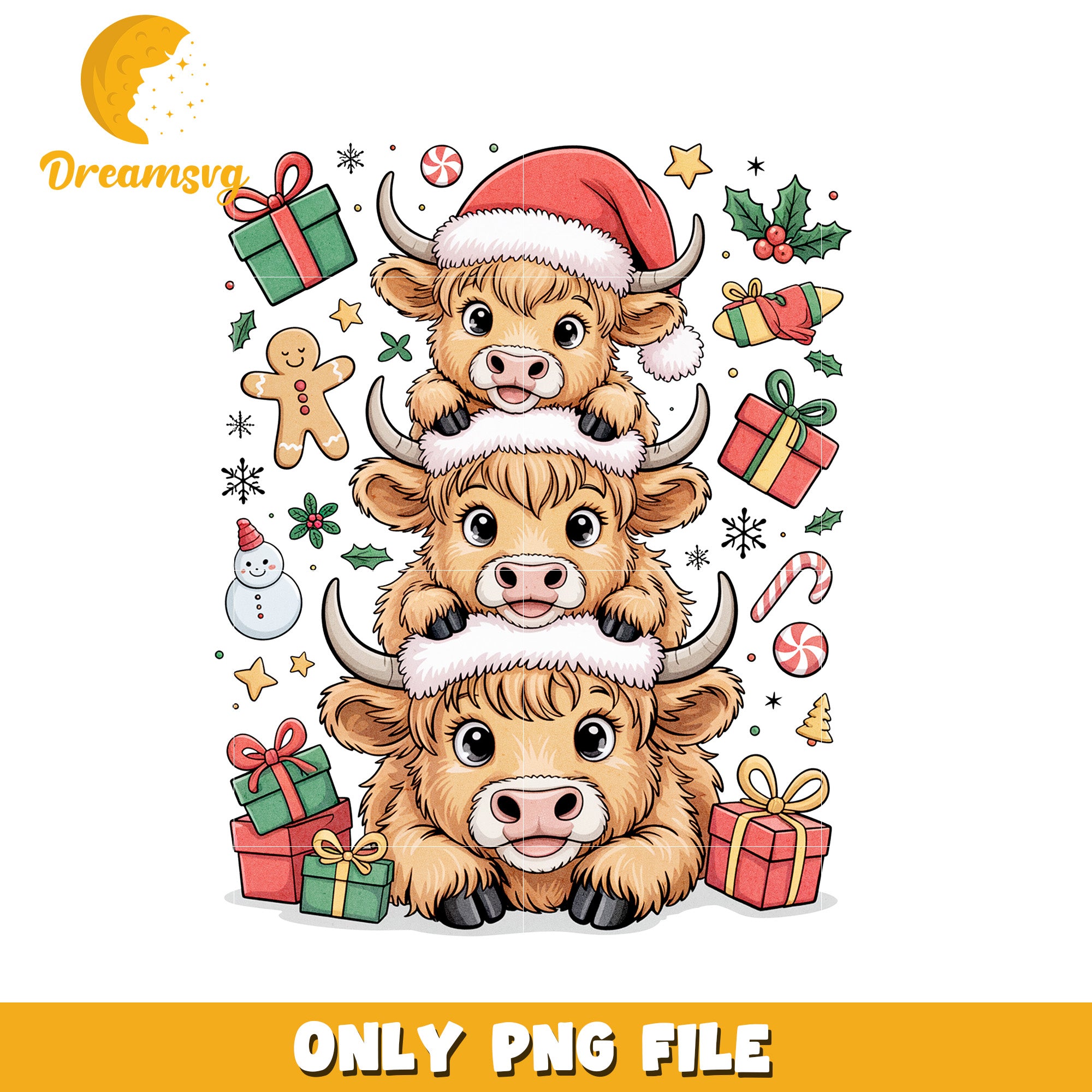 Cow design png, christmas pajamas​ png, winter png