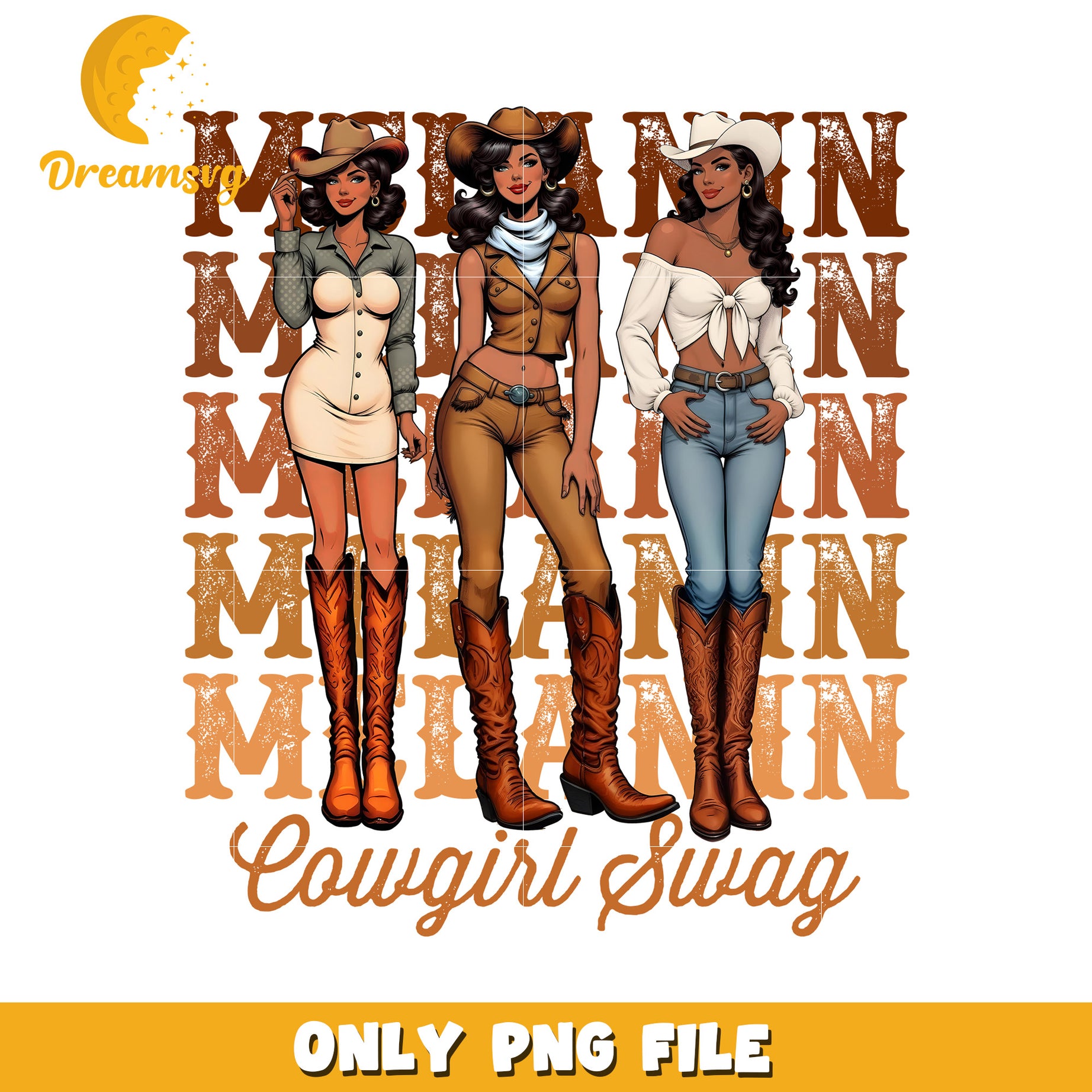 Cowgirl Swag PNG Image Colorful Western Women Design