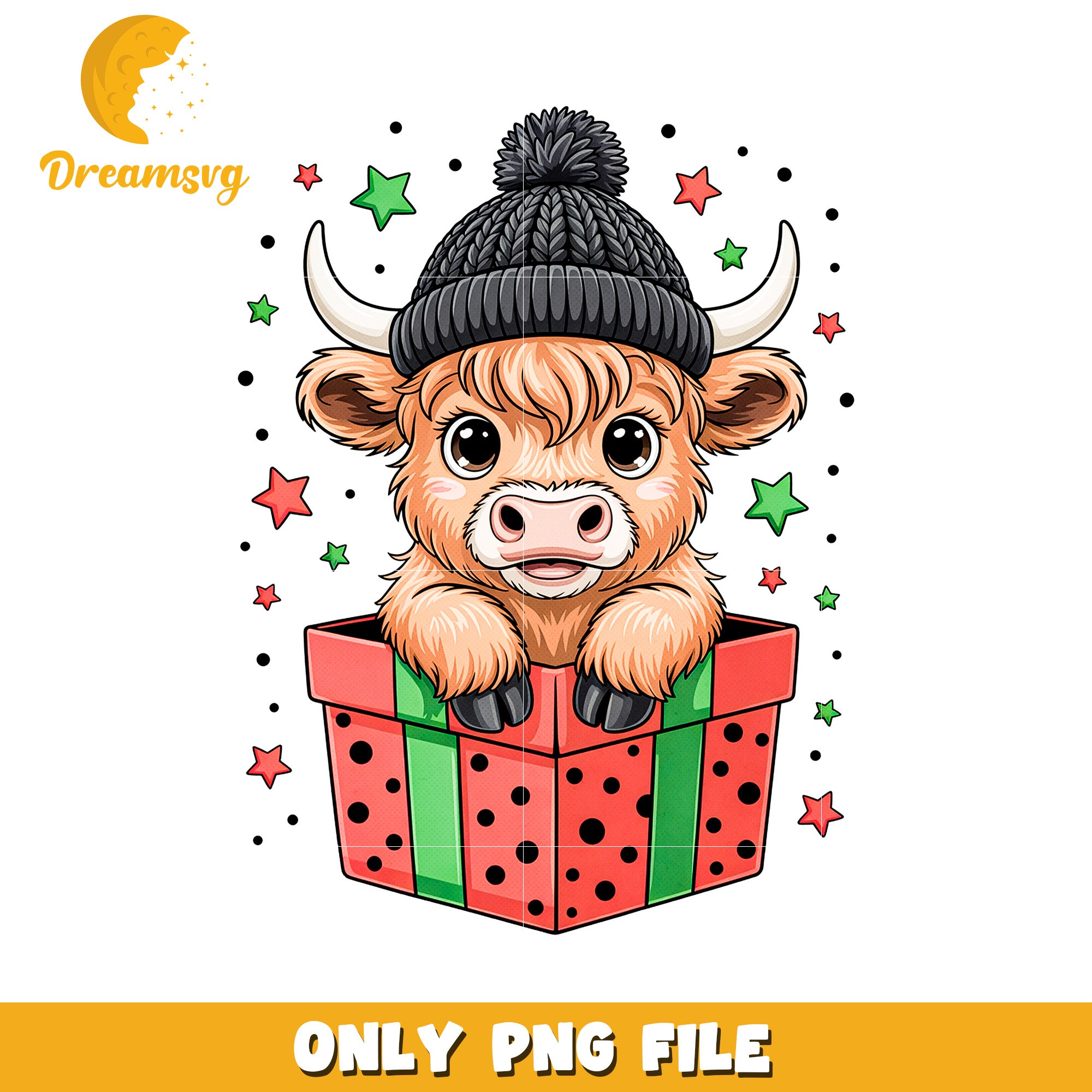 Cow moo png, christmas pajamas​ png, winter png